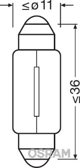 10W 12V SV8,5-8 20x10 WP 6461 OSRAM