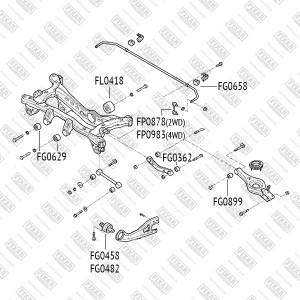 Hyundai ix35 11-/Sportage 10- сайлентблок зад продольного рычага перед лев FG0458 FIXAR