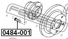 Mitsubishi шпилька колеса 14,5мм   M12x1,5 0484-001 FEBEST