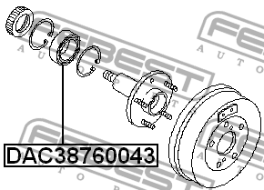 NISSAN SERENA C24 1999-2004 Febest  подшипник ступичный задний DAC38760043 FEBEST