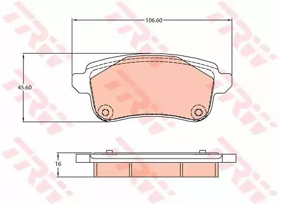 Renault Scenic IV (R9),Megan IV (B9A/M) 15- Колодки тормозные дисковые задние GDB2136 TRW