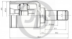 Mitsubishi Lancer,Outlender  ШРУС наружний 30x57x25 JCT0022A JUST DRIVE