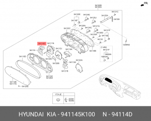 HD65 Индикатор температуры в приборную панель 941145K100 HYUNDAI KIA