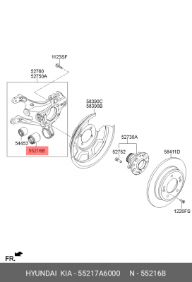 Kia Ceed/i30 12- сайлентблок зад ниж в кулак 55217-A6000 HYUNDAI KIA