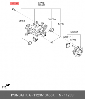 Hyundai/Kia Болт крепления ступицы 1123610456K HYUNDAI KIA