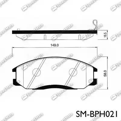 Hyundai SantaFe 00-05+Тагаз/Rexton/Kyron/Actyon 06-10  Тормозные колодки передни SM-BPH021 SPEEDMATE