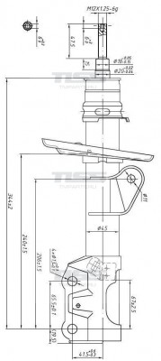 Стойка газомасляная передняя правая /333331/ JAS0092 JUST DRIVE