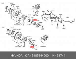 Hyundai Porter шайба стопорн перед подшипника (с усиком) 5185344000 HYUNDAI KIA