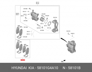 Kia Ceed 18- / I30 18 - колодки передние тормозные (VIN) 58101G4A10 HYUNDAI KIA