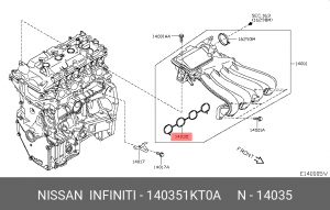 ПРОКЛАДКА ВПУСКНОГО КОЛЛЕКТОРА / GASKET- 14035-1KT0A NISSAN INFINITI