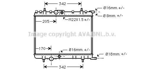 Радиатор системы охлаждения PEA2222\Citroen C4/Xsara,Peugeot 206/307 1.4/1.6i 97 PE2300 AVA