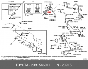 Toyota Avensis Прокладка топливного насоса 23915-46011 TOYOTA