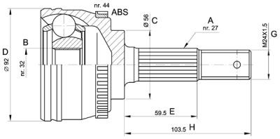 ШРУС наружный NI-57A44 HDK