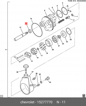 Fiat Albea сальник насоса ГУР 15277770 GENERAL MOTORS