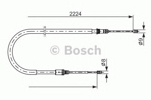 Nissan Primera P12 трос ручного тормоза задний левый 1 987 482 303 BOSCH