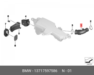 BMW Патрубок воздушного фильтра 13 71 7 597 586 BMW