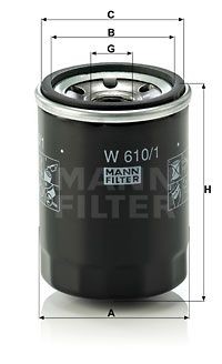 Suzuki V1.3 - 2.4L фильтр маслянный W6101 MANN FILTER