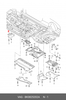 Audi A4 ОБШИВКА ДНИЩА ПРАВАЯ ПЕРЕДНЯЯ 8K0 825 202 A VAG
