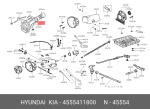 Hyundai H1 00-06 2wd акпп сальник хвостовика коробки 4555411800 HYUNDAI KIA
