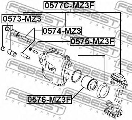 Mazda 3 поршень переднего суппорта 0576-MZ3F FEBEST