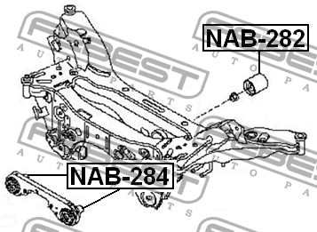 NISSAN QASHQAI, XTRAIL T31 сайлентблок заднего редуктора дифференциала передний( NAB-284 FEBEST
