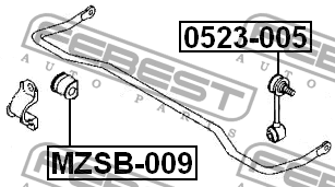 Mazda 6 GG 02-07 втулка заднего стабилизатора MZSB-009 FEBEST