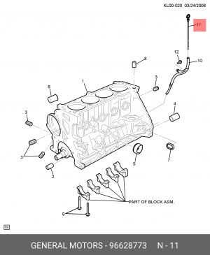 Chevrolet Captiva Щуп маслянный 96628773 GENERAL MOTORS