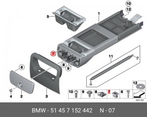 BMW пистон 51 45 7 152 442 BMW