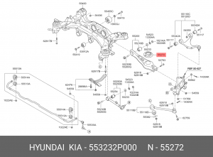 Kia Sorento XM  - проставка  задней пружины нижняя 553232P000 HYUNDAI KIA