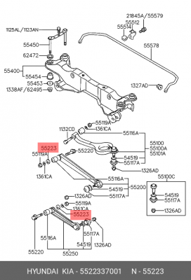 Hyundai SantaFe 00-05 Шайба зад развального болта 5522337001 HYUNDAI KIA