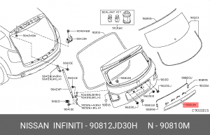 Nissan QASHQAI накладка крышки багажника 90812-JD30H NISSAN INFINITI