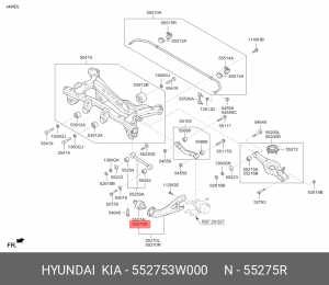 Hundai ix35 сайлентблок зад продольного рычага передний прав 55275-3W000 HYUNDAI KIA