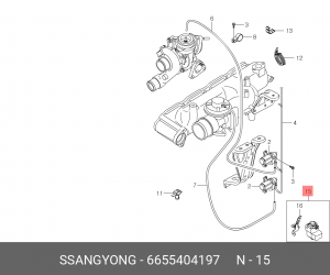 КЛАПАН ЭЛЕКТРОМАГНИТНЫЙ (EGR) / MODULATO 6655404197 SSANG YONG