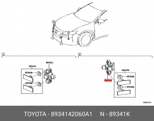 Toyota LC200 Датчик парктроника переднего бампера 89341-42060-A1 TOYOTA