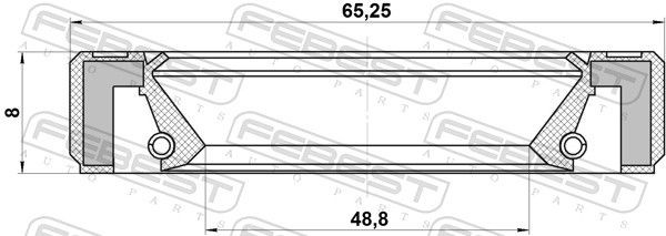 Nissan сальник 95GBY-50650808R FEBEST