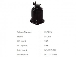 MItsubishi  Colt -00, Lancer V, VI 92-03, Space Star фильтр топливный  IN M14X1. FS1025 SAKURA