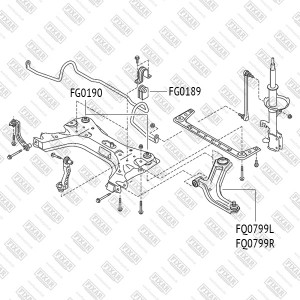 Nissan Tiida втулка переднего стабилизатора FG0189 FIXAR