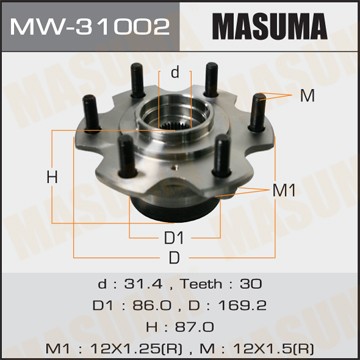 Mitsubishi Pajero IV 07-> ступичный узел перед. MW31002 MASUMA