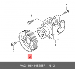 Vag Amarok/Crafter/Transporter 10-21 2.0TDi Шкив насоса ГУР 06H 145 255 F VAG