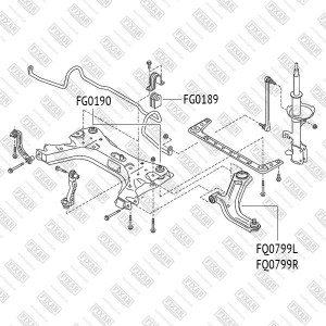 Nissan Tiida втулка переднего стабилизатора FG0189 FIXAR