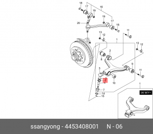 SS Rexton I Седло шаровой опоры нижней 4453408001 SSANG YONG