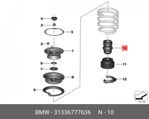 BMW 3 (E90) 05- отбойник переднего амортизатора 31 33 6 777 636 BMW