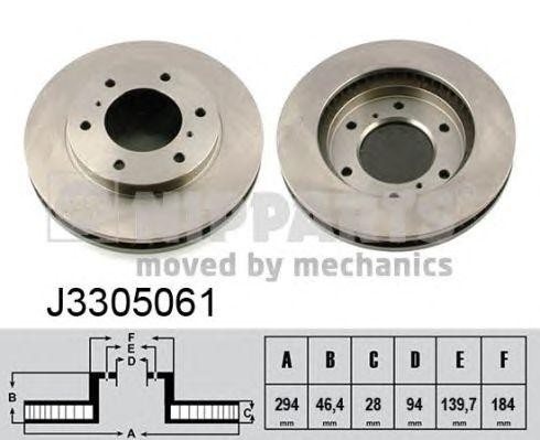 Mitsubishi L200 Диск тормозной передний J3305061 H B JAKOPARTS NIPPARTS