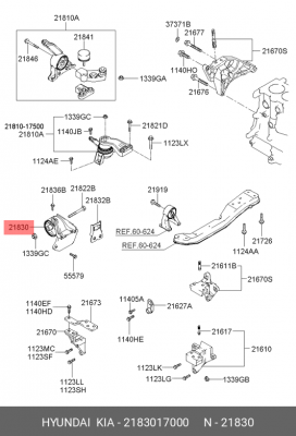 Hyundai Matrix бенз опора ДВС лев (МКПП) 2183017000 HYUNDAI KIA