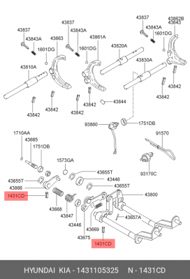 Hyundai Шплинт 1431105325 HYUNDAI KIA