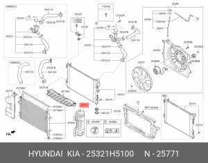 Hyundai Solaris 2017 - дефлектор радиатора левый 25321H5100 HYUNDAI KIA