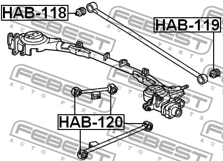 HONDA HR-V 98-05 сайлентлок задней поперечной тяги HAB-118 FEBEST