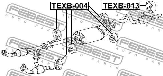 Toyota Corolla Подвес глушителя TEXB-004 FEBEST