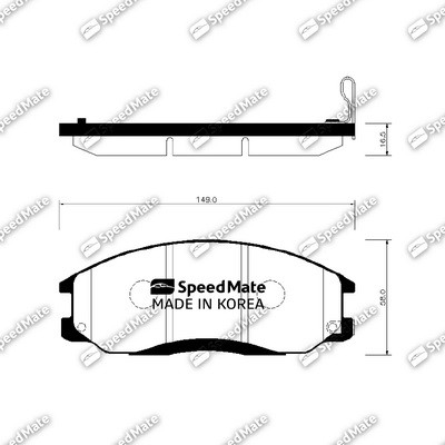 Hyundai SantaFe 00-05+Тагаз/Rexton/Kyron/Actyon 06-10  Тормозные колодки передни SM-BPH021 SPEEDMATE