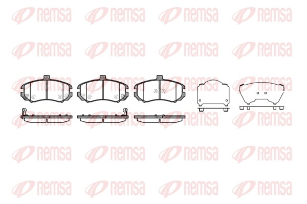 Hyundai Elantra 00-06 VIN Колодки перед. дисковые (выступ сверху/пропилы по  бок 1194.02 REMSA